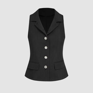 NWT Cider Rhinestone Button Collar Vest